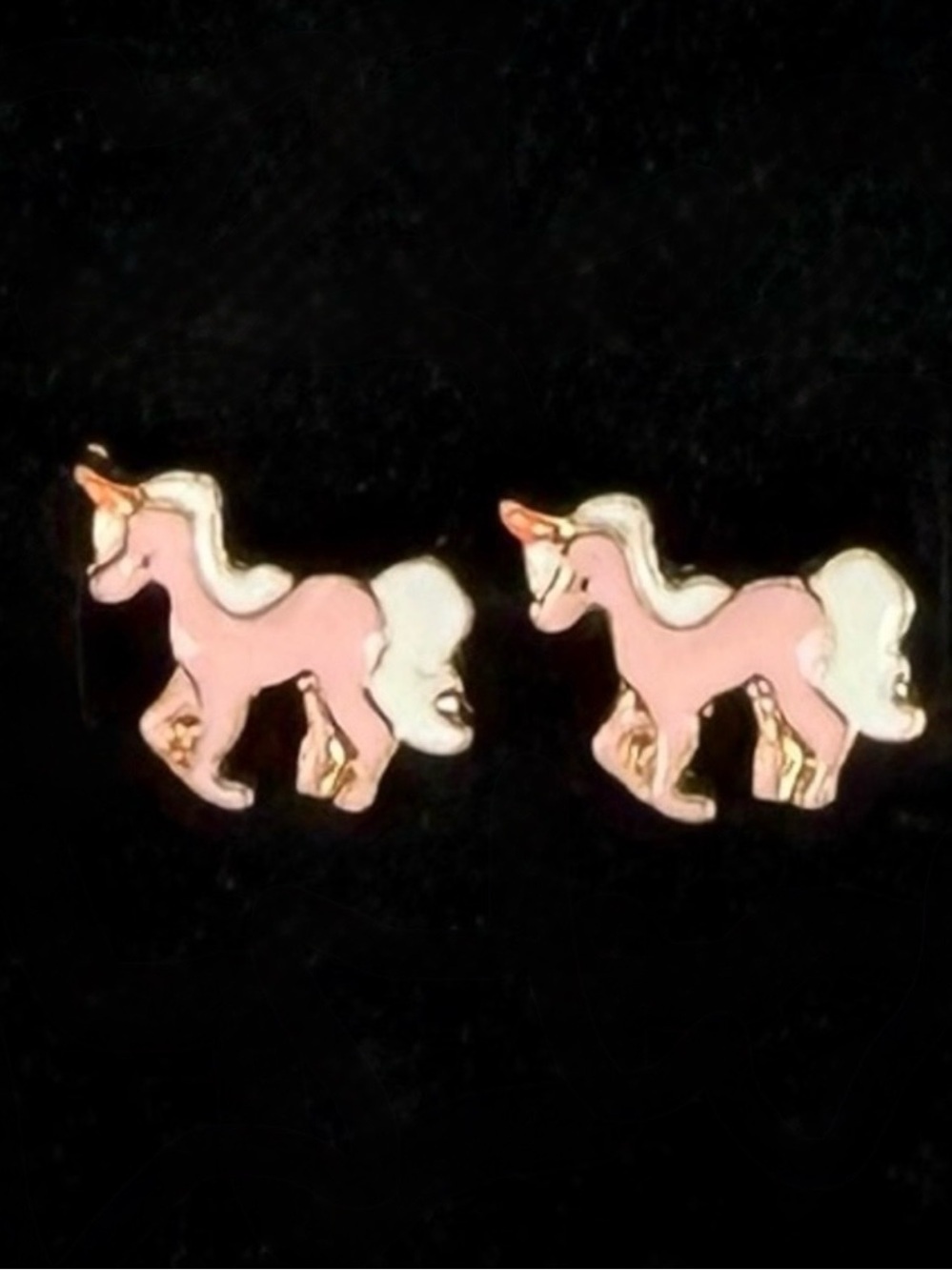 Vintage, tiny unicorn pierced earrings